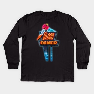 Blood Diner )( Retro Cult Classic Horror Fan Art Kids Long Sleeve T-Shirt